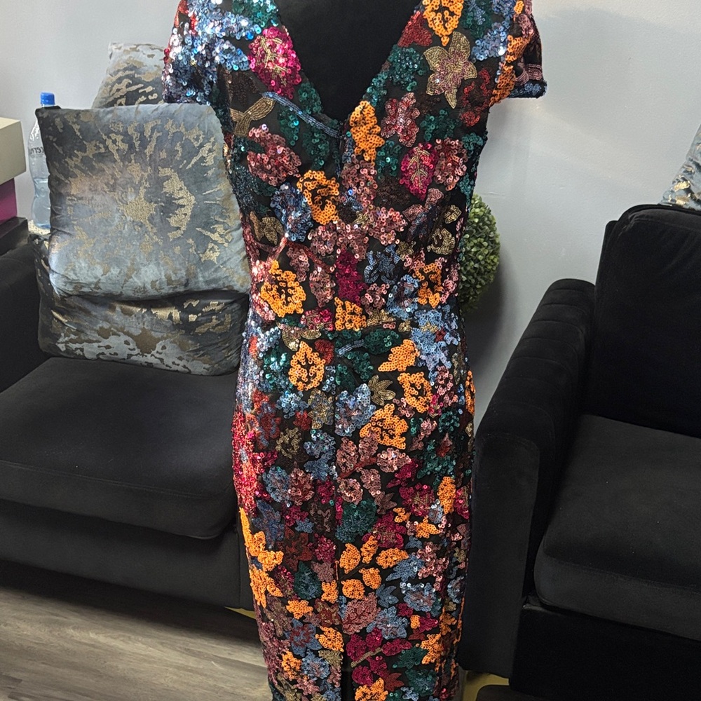 Dress the Population Multicolor Sequin Midi Dress - Picture 2 of 5